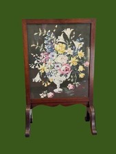 Edwardian Art Deco Super Condition Wooden Tapestry Fire Screen - Period Home