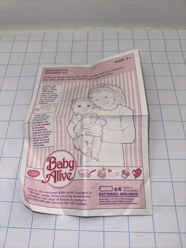 Vintage baby alive - , manual