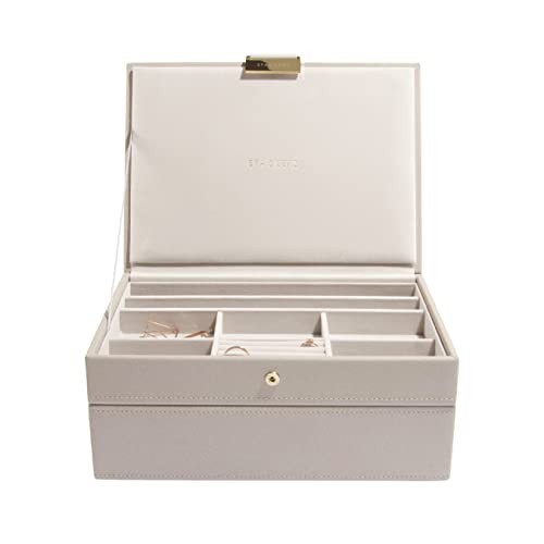 Taupe classic jewellery box - taupe,