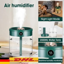 2000ml Humidifier Plant Humidifier Ultra Quiet with Humidity Indicator