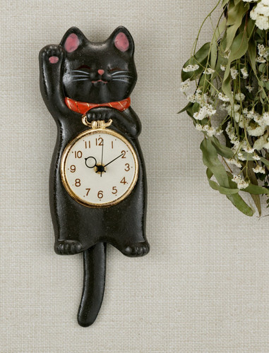 Japanese black lucky cat - lucky,