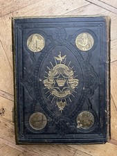 HUGE Antique Victorian Brown's Family Holy Bible Old & New Testament ILLUSTRATED
