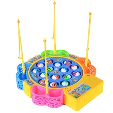 Electric Music Rotating Magnetic Fish Fishing Plate Game Kids Educational Toy UK