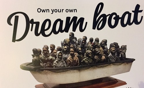 Banksy own your - banksy, boat
