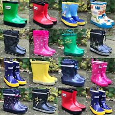 KIDS BOYS GIRLS INFANTS WATERPROOF RAIN WELLIES MCKER WELLINGTONS SPLASH BOOTS