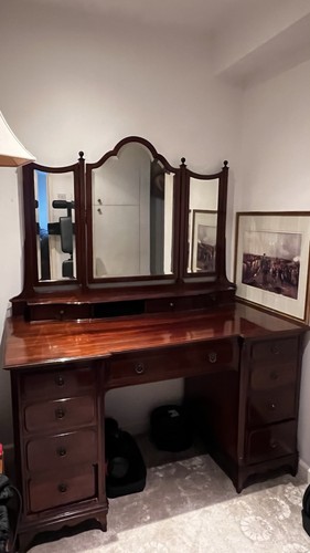 Twin pedestal dressing table - twin-pedestal,