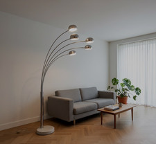 Vintage Floor Lamp "Gustav" Arco Style in Marble Base  Sweden 1970s