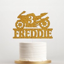 Motorbike Glitter Cake Topper