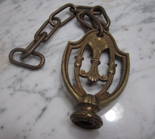 Solid brass chandelier - brass, hook