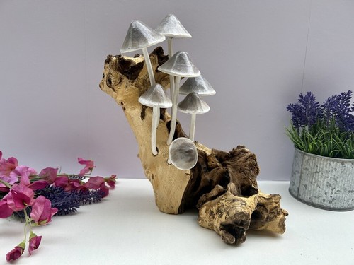 Driftwood mushroom sculpture - driftwood,