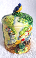 Vintage Japanese Marutomoware Marutomo Cottage Preserve Jam Pot / Mustard Pot 