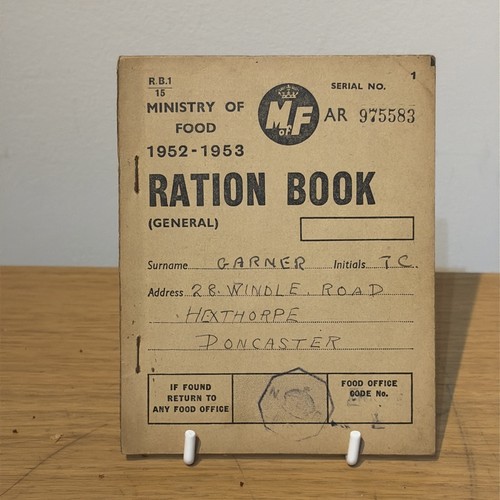 Ministry food ration book - of,