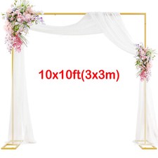 3x3m/10x10ft Wedding Backdrop Stand Pipe Stage Flower Rack Arch Iron Party Door-