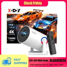 XGODY Gimbal 3 4K Mini Projector LED WiFi 12000 Lumen Android TV Home Theater UK
