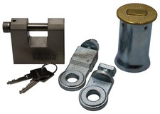 Roller Shutter Padlock Kit  Security Ground Lock & Armoured Padlock