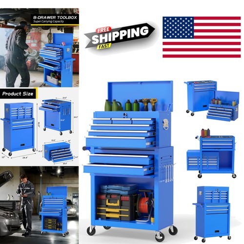 Blue rolling tool chest - rolling, 8