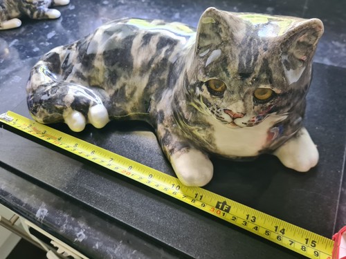 Winstanley pottery tabby cat - pottery,