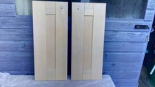 pair solid natural light oak shaker kitchen door 715mm h x 296mm w in vgc
