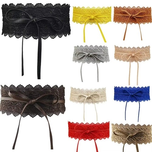 Soft lace waist belt self - lace, tie