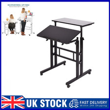Standing Desk Adjustable Height Rolling Tilting Table Top Sit-Stand Workstation