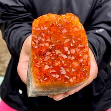 1.7LB Natural citrine geode quartz cluster crystal Cathedrals specimen Healing
