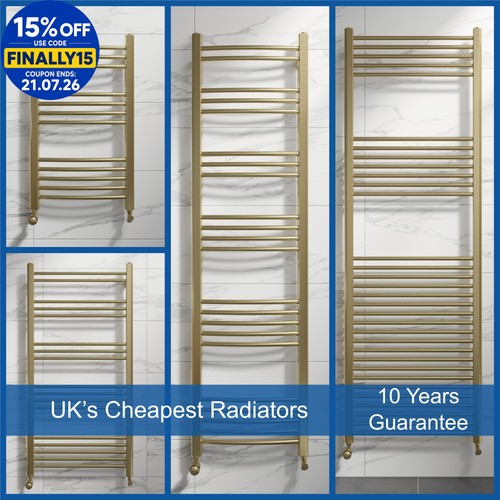 Brushed brass heated towel - brushed,