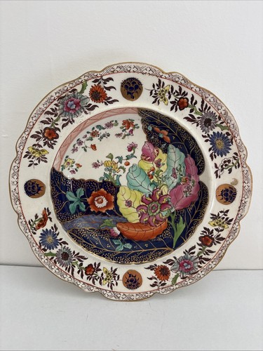 Antique mason blue floral - blue,