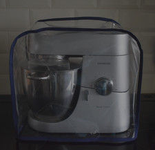 Kenwood MAJOR or CHEF XL Food Mixer Cover  Navy trim on Clear Vinyl