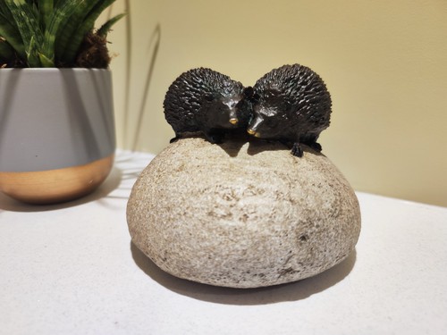 Resin hedgehogs rock - on,