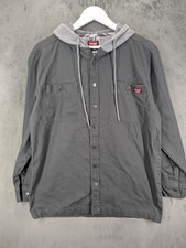 Wrangler Men's Workwear Jacket Size Small Lightweight Canvas Hooded Snap Button