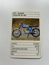 Ace Trump Card Game-Motorcycles Puch M 50 Jet 1970's