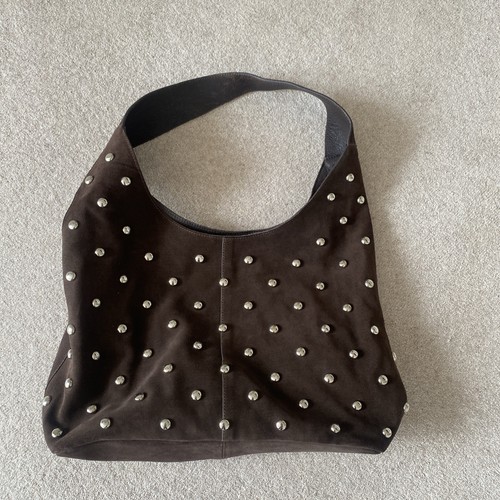 Ladies brown suede studded - brown,