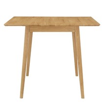 Small Dining Table, Solid Wooden Drop Leaf Kitchen Table in Light Oak Finishing