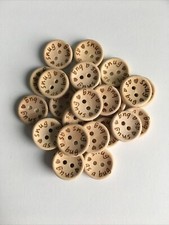 10 x Wooden Buttons 18mm Snug As A Bug Baby Knits 