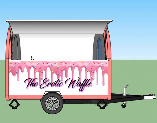 Pink mobile food trailer - pink,