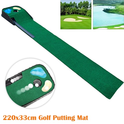 Golf putting mat with auto - golf,
