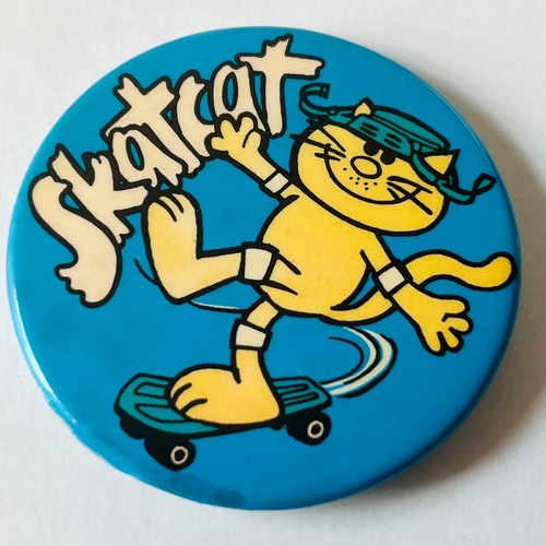Skatcat skateboard 1970s pin - skatcat,