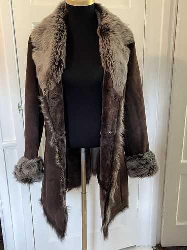 Genuine brown grey - grey, sheepskin