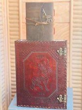 Leather 3/4 Ring Binder Organizer Folder A4 Binder Unicorn Free Key Journal