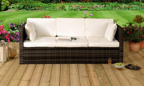 Rattan sun lounger - rattan,