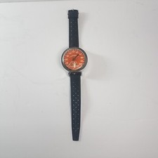 Vintage US Divers Aqua Lung 100’  Watch Depth Gauge Wrist Deep See Orange