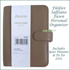 Filofax Saffiano Compact Organiser Diary Fawn Colour Yearly Planner Filofax NEW