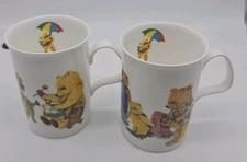 Coffee Tea Mug Cup 300ml x2 Roy Kirkham Fine Bone China England ‘And So To Bed’