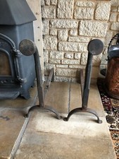 victorian heavy - hand forged fire irons