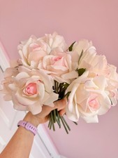 WHITE CREAM PINK ROSES