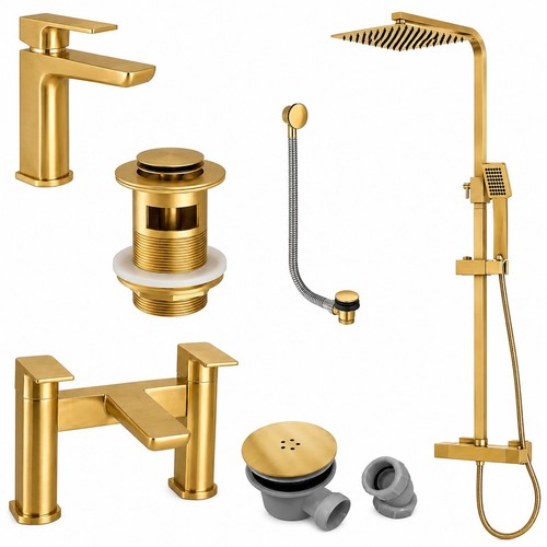 Brushed brass shower - shower, rigid
