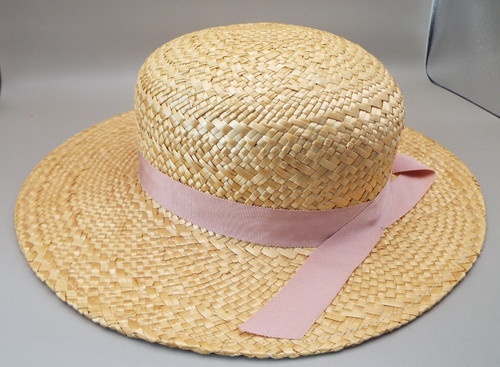 Ladies straw boater summer - ladies,