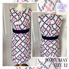Daisy May Dress Size 12 Wedding Guest Outfit Party Occasion Evening Ivory Navy
