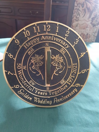 Decorative brass sundial 50th - brass,