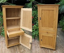 🩷 Superb! Old Antique Pine 2 Door Cupboard-Linen/Larder/Home Office/Bathroom 🩷